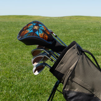 Gewatteerde Ster Abstract in Blauwtonen Golfheadcover