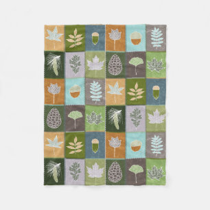 Gewatteerde zomerbladeren fleece deken