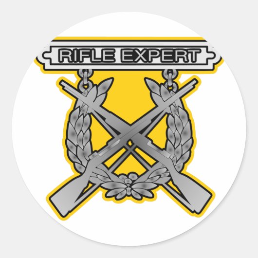 Geweer Expert Badge Ronde Sticker (Voorkant)