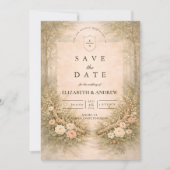 Geweibloemen Boho Bruiloft Save The Date (Voorkant)