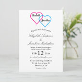 Gewekte harten bruiloft kaart (Staand voorkant)