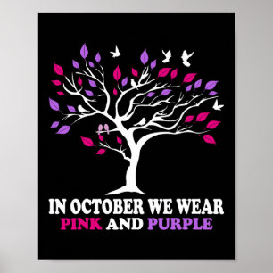 Geweld Borstkanker Awareness Month lintboom Poster