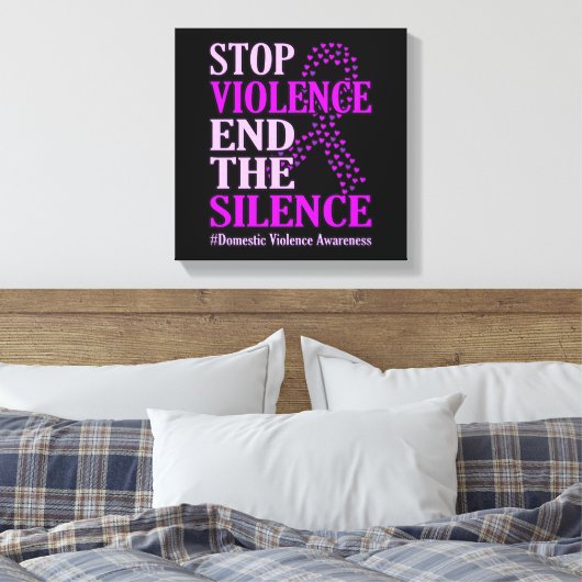 Gewelddadigheidsteun voor huiselijk geweld canvas afdruk (Insitu (Slaapkamer))