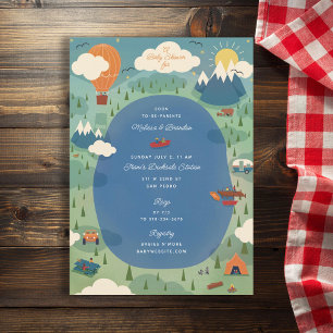 Geweldig avontuur buitenshuis Camping Baby shower Kaart