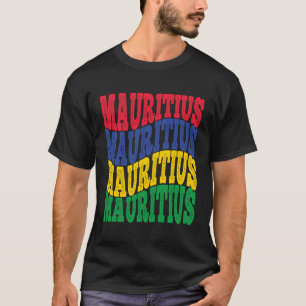 Geweldig cadeau idee Mauritius vlag kleuren T-shirt