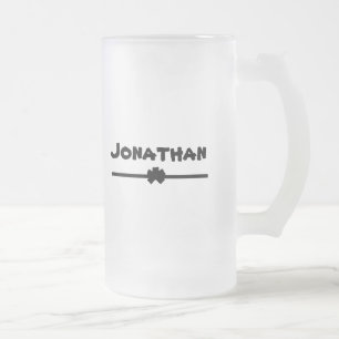 Geweldig cadeau-idee Moderne script-naam Rustieke Matglas Bierpul