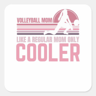 Geweldig cadeau voor volleybalmama voor strand vierkante sticker