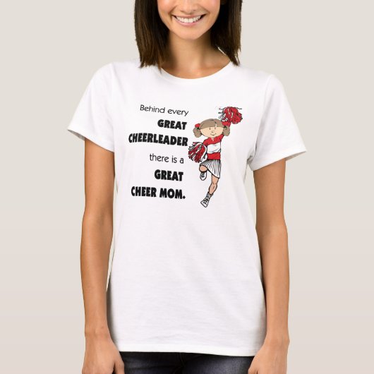 Geweldig Cheer Mam-Red T-shirt (Voorkant)