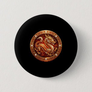 Geweldig Chinees Jaar Van De Draak Chinees Nieuwja Ronde Button 5,7 Cm