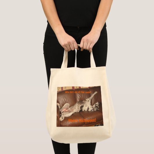 Geweldig Dane Ate teveel Halloween Snoep Tote Bag (Voorkant (product))