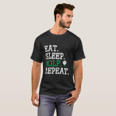 Geweldig Eat Sleep Golf Herhalen T-shirt (Voorkant volledig)