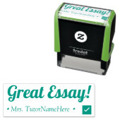 "Geweldig Essay!" Commendement Rubber Stamp Zelfinktende Stempel (In situ)