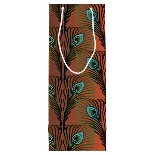 Geweldig Gatsby Feathers art deco-ontwerp Wijn Cadeautas (Achterkant)