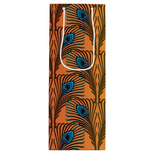 Geweldig Gatsby Feathers art deco-ontwerp Wijn Cadeautas (Voorkant)