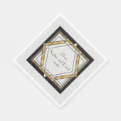 Geweldig Gatsby Gold White Art Deco Wedding Servetten (Hoek)