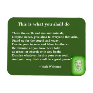 Geweldig gedicht door Walt Whitman #4 Magneet