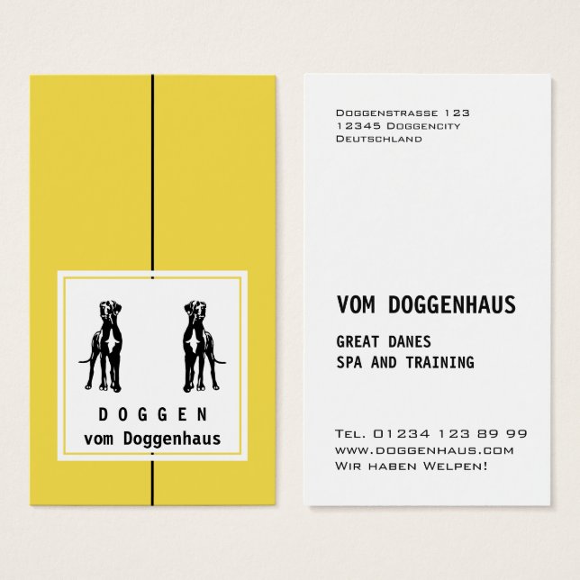 Geweldig geel dgesteente visitekaartje (Voorkant /achterkant)