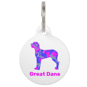 Geweldig gesteente puppy dog warm roze en blauw wi huisdierpenning