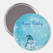 Geweldig, Geweldige, prachtige Blue Snowman Magneet (Voorkant / Achterkant)