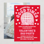 Geweldig groovy rood Valentijnsdagfeestje Kaart (Voorkant / Achterkant)