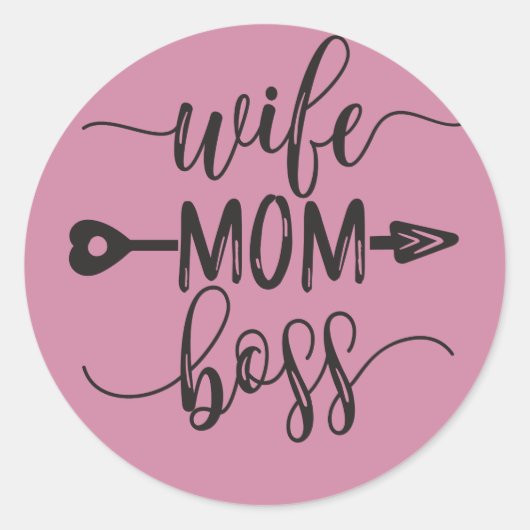 Geweldig idee voor Moederdag Gift Vrouw Mam Boss Ronde Sticker (Voorkant)