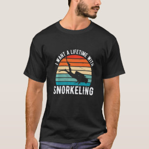 Geweldig, ik wil een leven lang met snorkelen duik t-shirt