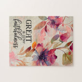 Geweldig is de gelovigheid Beloved Christelijk Hym Legpuzzel (Horizontaal)