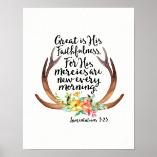 Geweldig is zijn trouw Zijn Mercies zijn Nieuw Poster