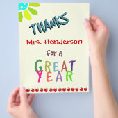 Geweldig jaar, klas bedankkaart flyer (Hand)