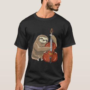 Geweldig Jazz Shirt Luiaard die Contrabas Cello S