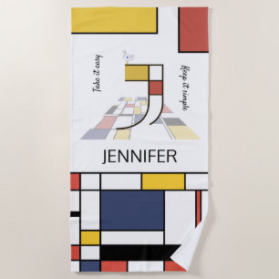 Geweldig neoplasticisme Art Monogram. Brief J Strandlaken