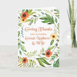 Geweldig Nephew en vrouw geven Bedankt Thanksgivin Kaart