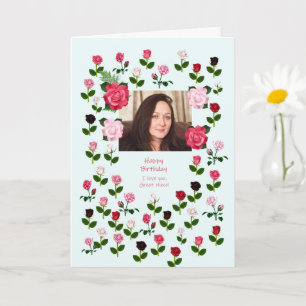 Geweldig nichtje, verjaardag, Rozen Kaart