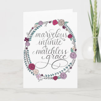 Geweldig, oneindig, matchless Grace| Hymn Lyric Kaart