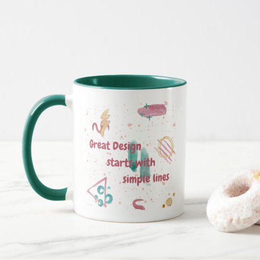Geweldig ontwerp begint met Simple Lines Coffee Mo Mok (Met donut)