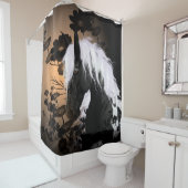 Geweldig paard met bloemen douchegordijn (In situ)