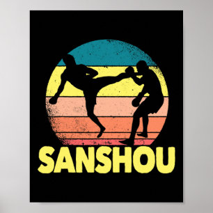 Geweldig Sanshou-ontwerp Chinees Kickboksen Martia Poster