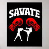 Geweldig Savate Boxing Design Kick MMA Kickboksen Poster (Voorkant)