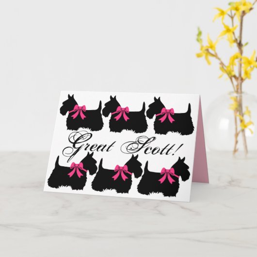 "Geweldig Scott!", Scottish Terrier, het is een me Kaart (Gele Bloem)