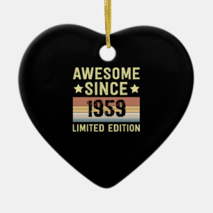 Geweldig sinds 1959 Retro Grappig Verjaardagsfeest Keramisch Ornament