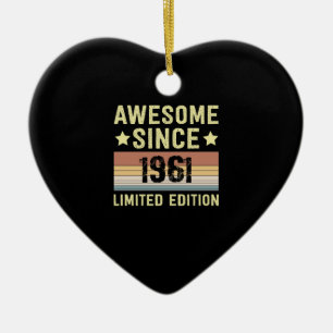 Geweldig sinds 1961 Retro Grappig Verjaardagsfeest Keramisch Ornament
