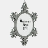 Geweldig sinds 1975 tin sneeuwvlok ornament (Links)