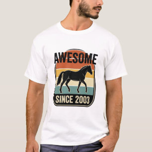 Geweldig sinds 2003 Vintage Paard Verjaardag Ontwe T-shirt