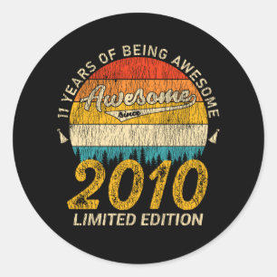 Geweldig Sinds 2010 Limited Edition Verjaardagscad Ronde Sticker