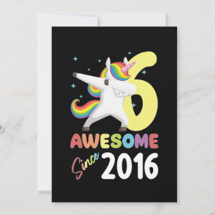GEWELDIG Sinds 2016 Eenhoorn Verjaardag 6 Kinderen Kaart
