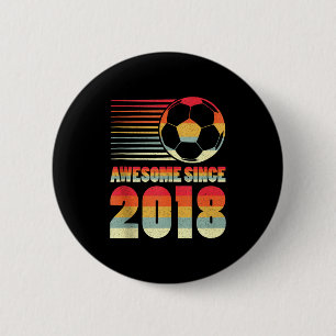 Geweldig sinds 2018 Voetbal 8e Verjaardag Tank Top Ronde Button 5,7 Cm