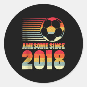 Geweldig sinds 2018 Voetbal 8e Verjaardag Tank Top Ronde Sticker