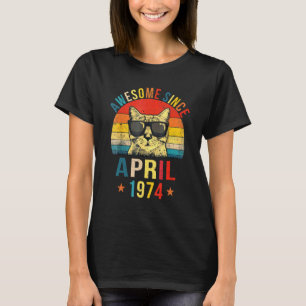 Geweldig sinds april 1974 48ste verjaardag Kat T-shirt