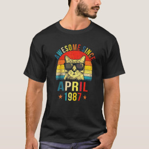 Geweldig sinds april 1987 35ste verjaardag Kat T-shirt
