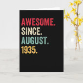 Geweldig sinds augustus 1935 Retro verjaardag Kaart (Gele Bloem)
